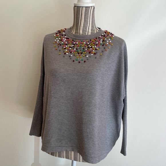 HTML loose fit sweater with neck detail - Picture 1 of 6